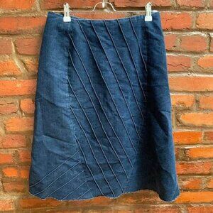Y2K Knee Length Denim Grunge Skirt